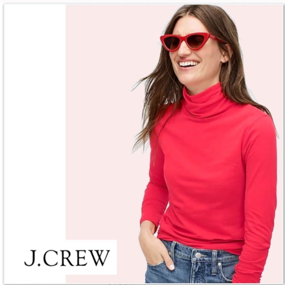 J. Crew Bright Salmon Tissue Turtleneck